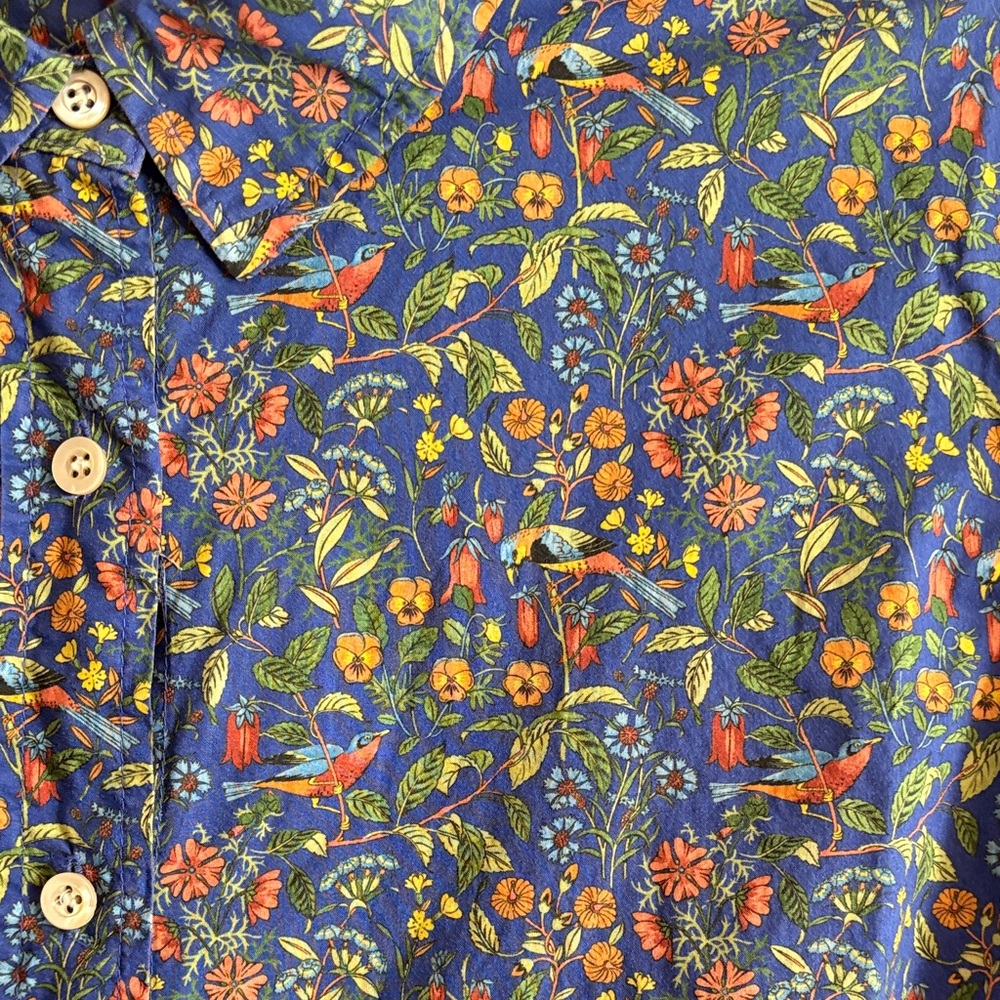 J. Crew Blue Floral Liberty Fabric Button-Up - Picture 3 of 6